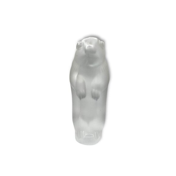Cristal De Sevres France Satin Frosted Glass Figurine Gopher Beaver - Picture 2 of 6